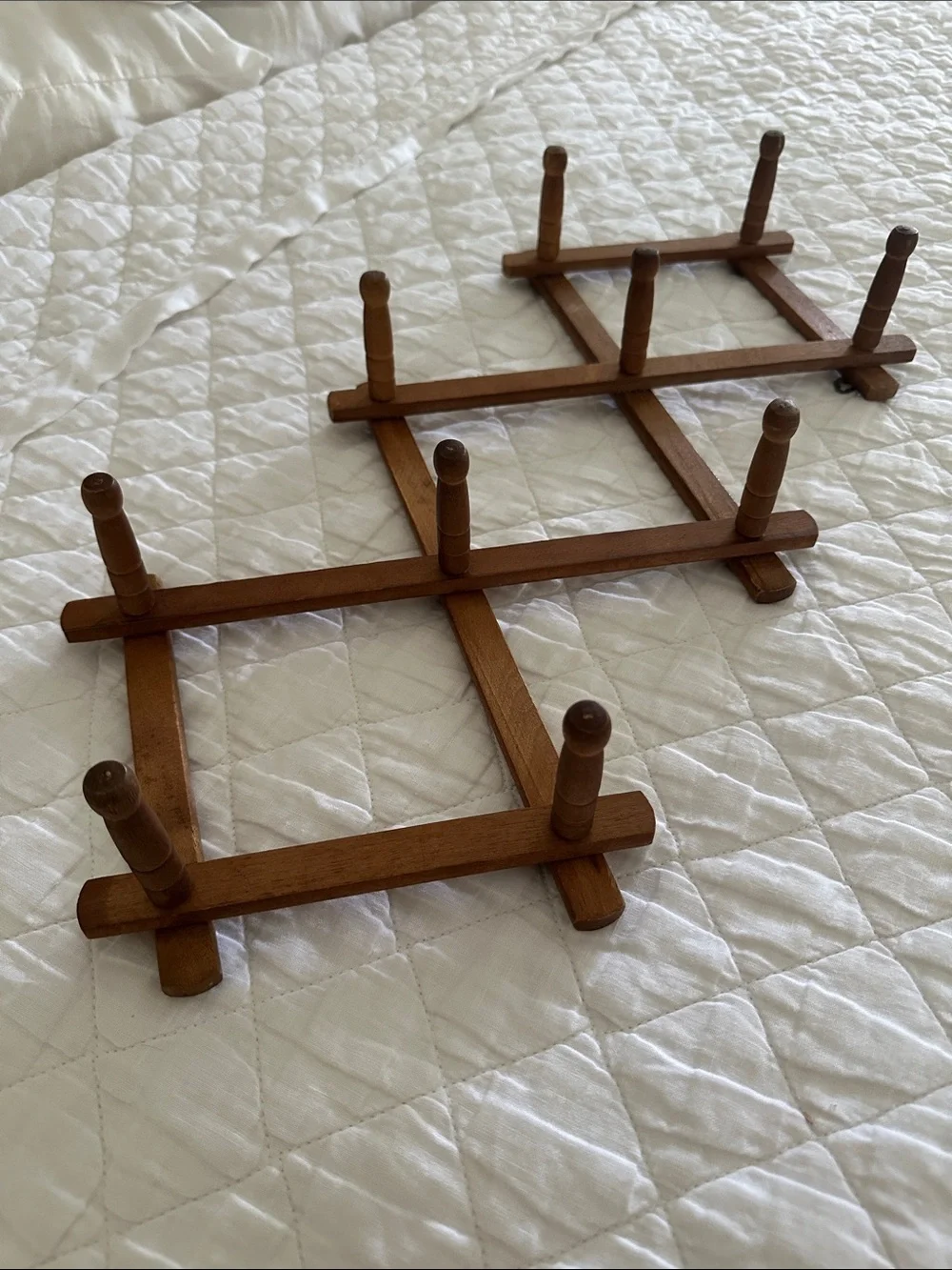 Vintage Wooden Peg Wall Rack